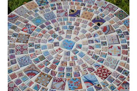 Mosaic Table & Two Chairs (T42) - 6674