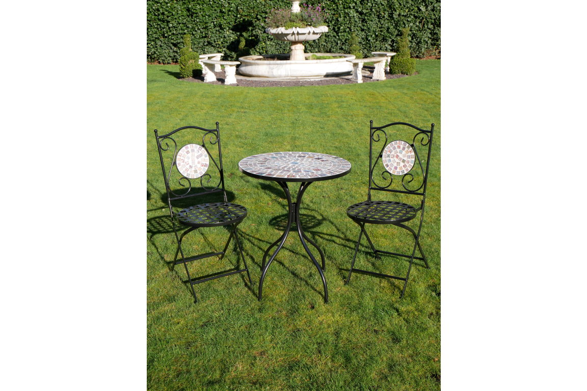 Mosaic Table & Two Chairs (T42) - 6674