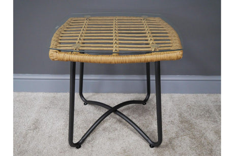 Rattan Table & Two Chairs