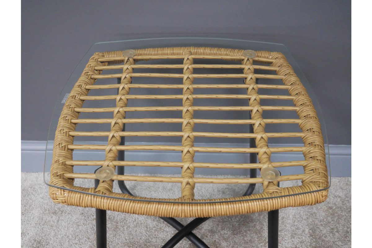 Rattan Table & Two Chairs