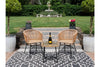 Rattan Table & Two Chairs