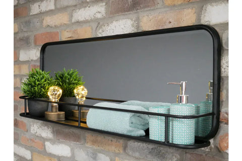 Industrial Shelf With Mirror