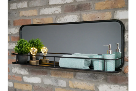 Industrial Shelf With Mirror - 6685