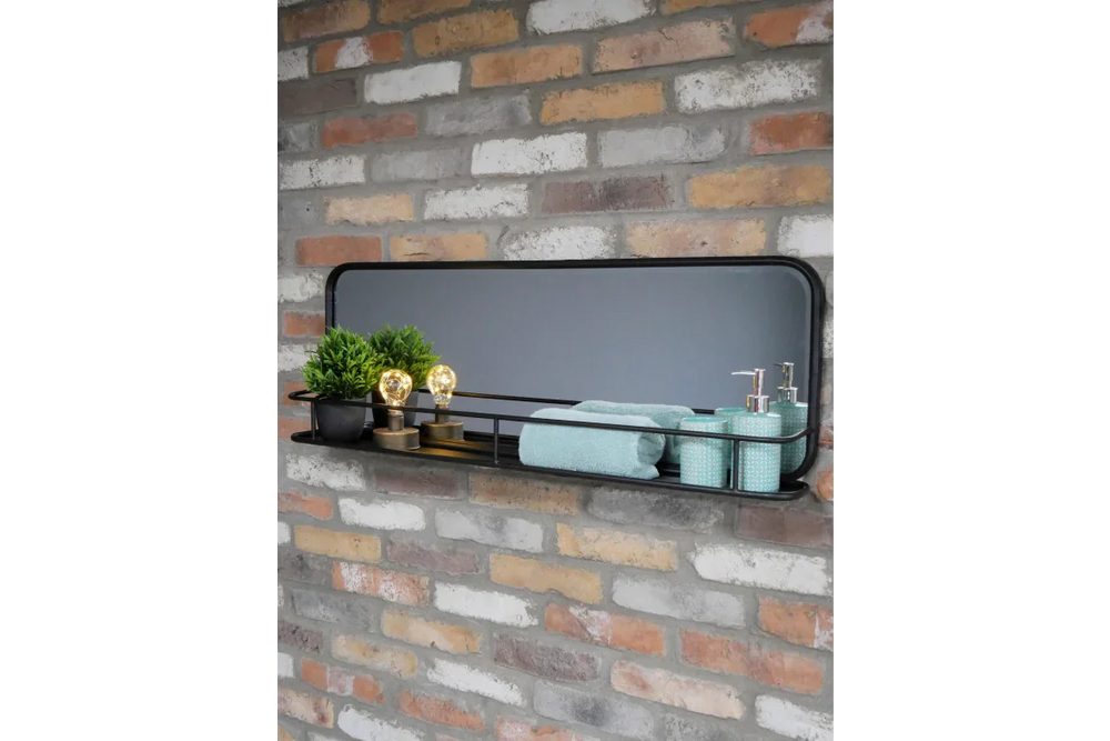 Industrial Shelf With Mirror - 6685