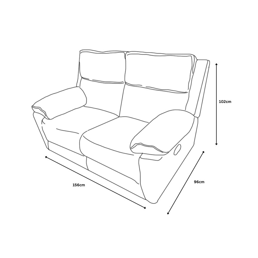 Midtown Recliner 2 Seater Sofa - Light Grey (Special)
