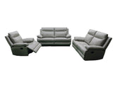 Phoenix 3 Seater Recliner Leather Aire-Light Grey