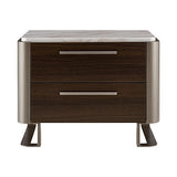 Gianni 2 Drawer End Table - Dark Oak