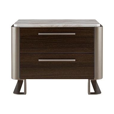 Gianni 2 Drawer End Table - Dark Oak
