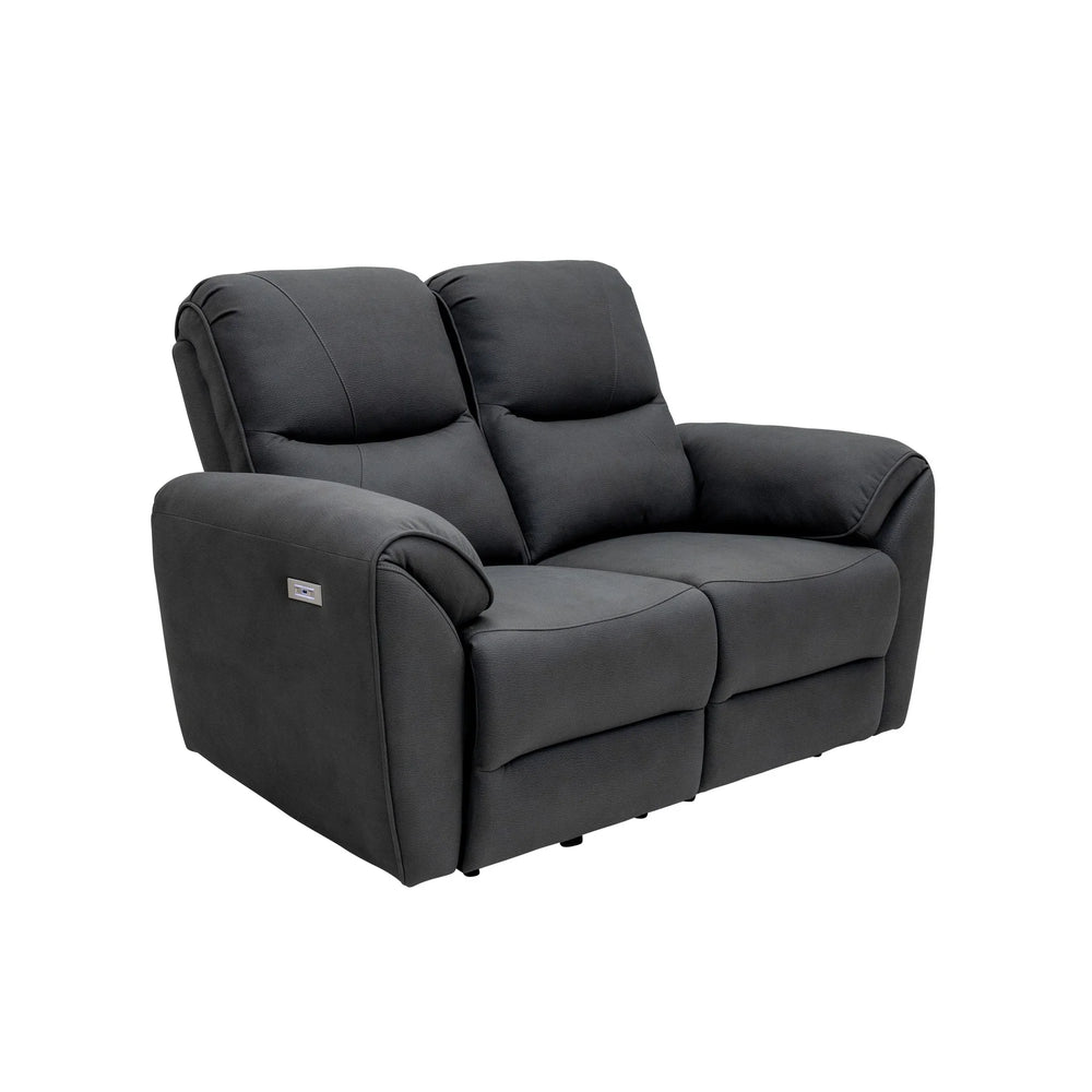 Charcoal Leather Electric 2-Seater Recliner Sofa for Ultimate Comfort