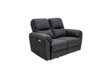 Charcoal Leather Electric 2-Seater Recliner Sofa for Ultimate Comfort
