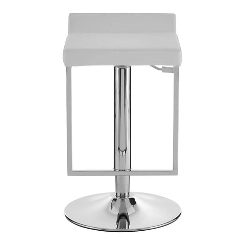 Sleek White Gas Lift Stool