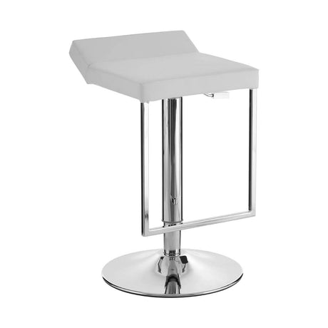 Sleek White Gas Lift Stool