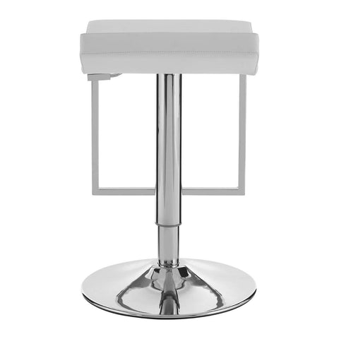Sleek White Gas Lift Stool