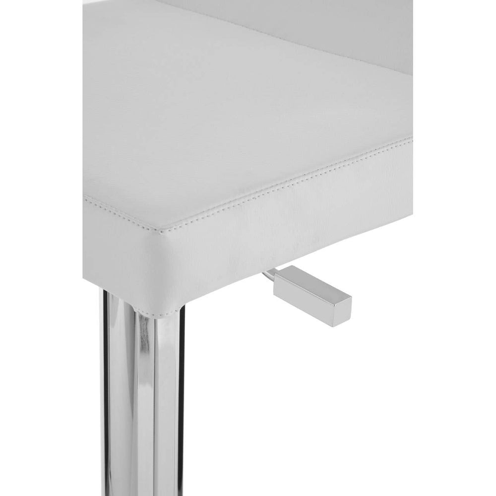 Sleek White Gas Lift Stool