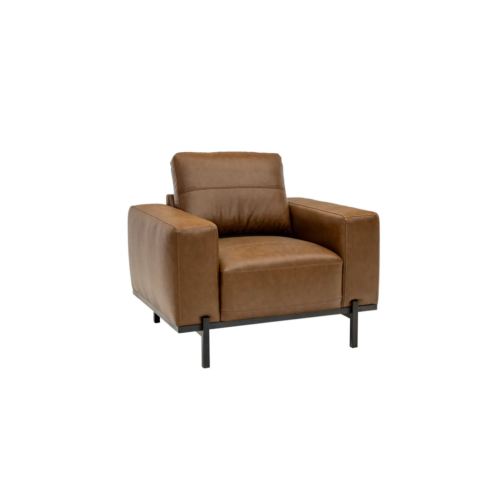 Remi Pu Armchair - Aged Tan