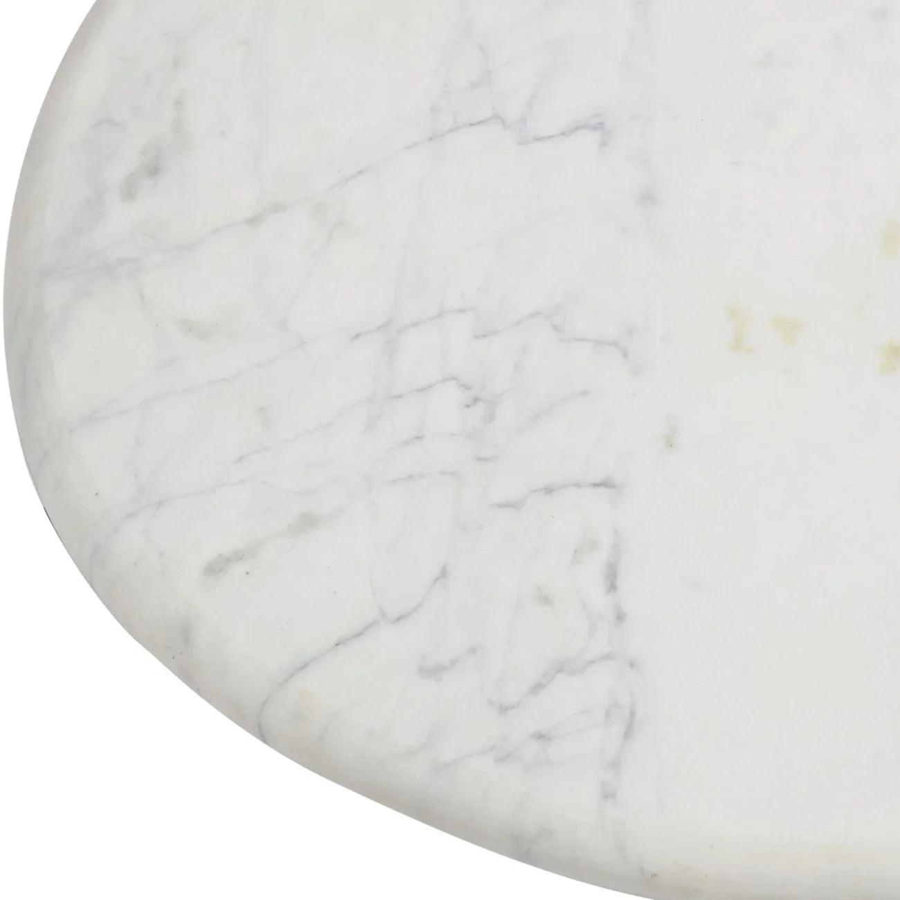 White marble surface with subtle grey veining detail.