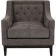 Warm grey fabric armchair with buttoned backrest | Home Centre Direct UK