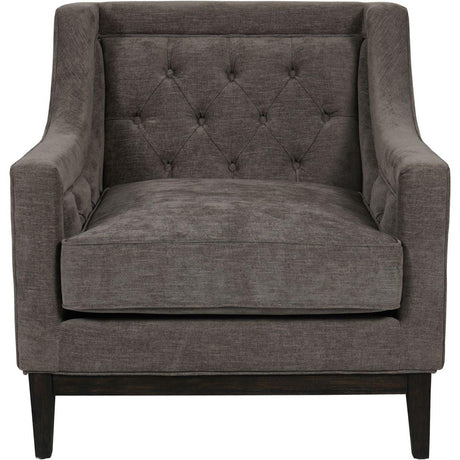 Warm grey fabric armchair with buttoned backrest | Home Centre Direct UK