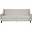 Ivory fabric sofa with buttoned backrest and sleek black legs | Home Centre Direct UK