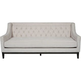 Ivory fabric sofa with buttoned backrest and sleek black legs | Home Centre Direct UK