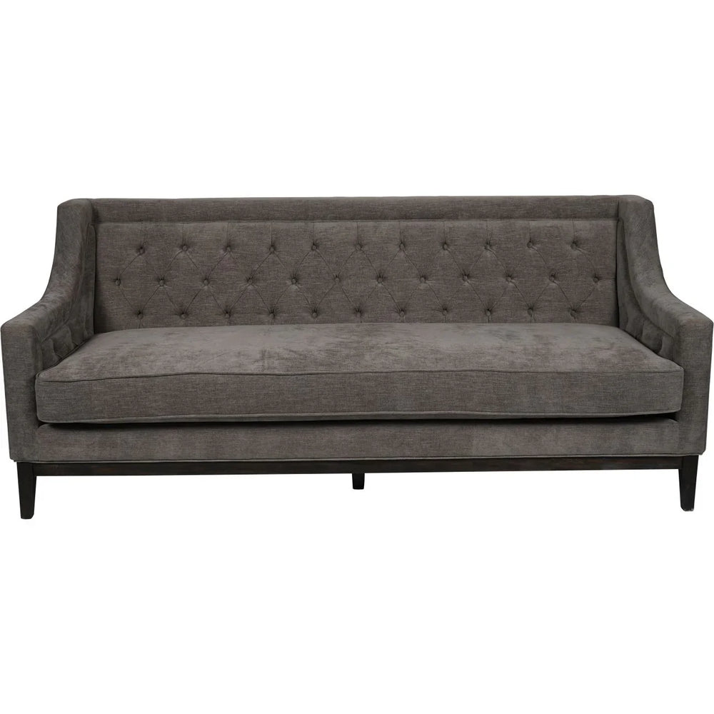 Warm grey fabric sofa with buttoned backrest | Home Centre Direct UK