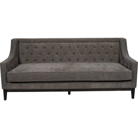 Warm grey fabric sofa with buttoned backrest | Home Centre Direct UK