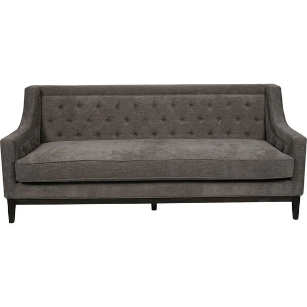 Warm grey fabric sofa with buttoned backrest | Home Centre Direct UK