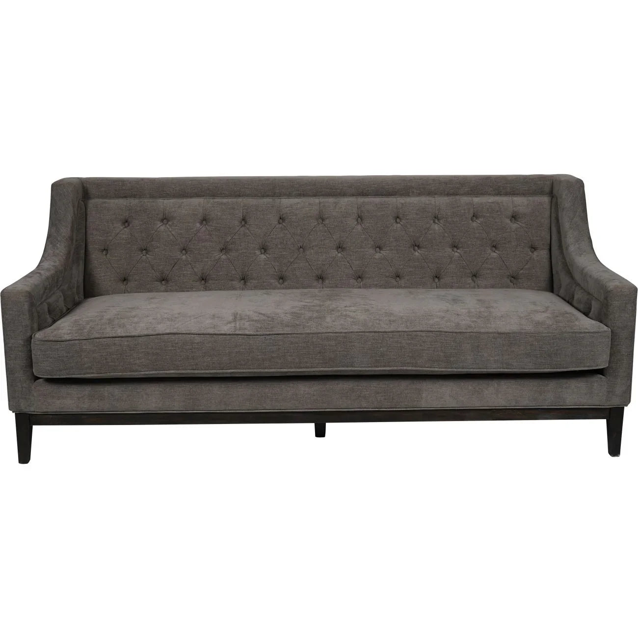 Warm grey fabric sofa with buttoned backrest | Home Centre Direct UK