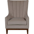 Taupe upholstered chair with high back and wooden legs | Home Centre Direct UK