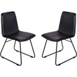 Charcoal leather dining chairs with sleek black metal legs | Home Centre Direct UK