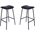 Charcoal leather bar stools with sleek metal legs | Home Centre Direct UK