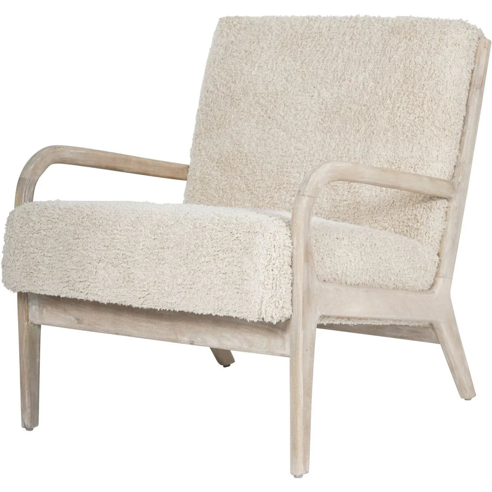 Cream textured armchair with wooden frame | Home Centre Direct UK
