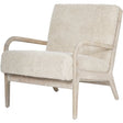 Cream textured armchair with wooden frame | Home Centre Direct UK