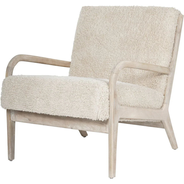 Cream textured armchair with wooden frame | Home Centre Direct UK