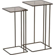 Dark gold glass and metal side tables with sleek frames | Home Centre Direct UK