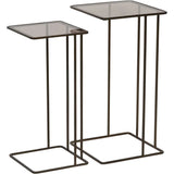 Dark gold glass and metal side tables with sleek frames | Home Centre Direct UK