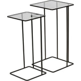 Dark bronze glass and metal side tables with sleek lines | Home Centre Direct UK