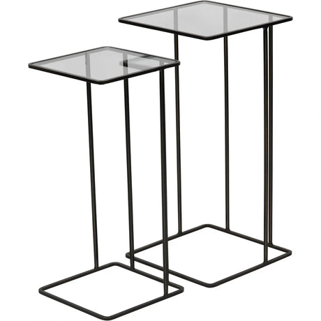 Dark bronze glass and metal side tables with sleek lines | Home Centre Direct UK