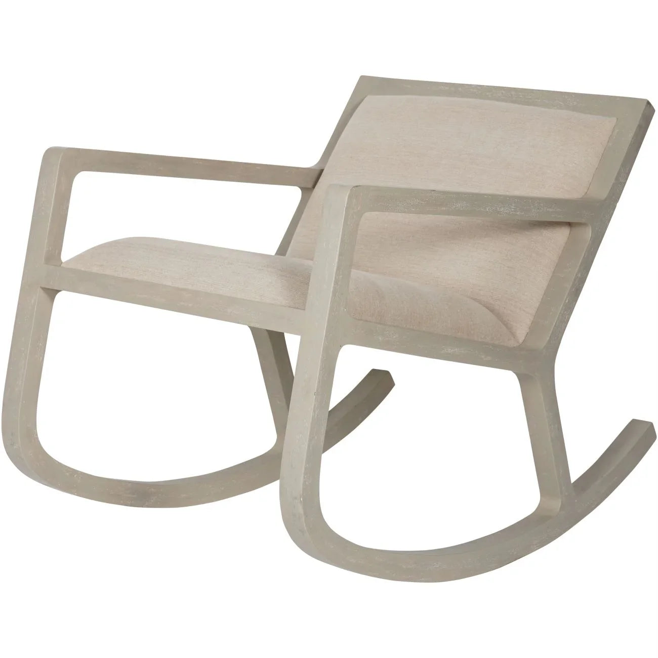 Beige fabric rocking chair with wooden frame | Home Centre Direct UK