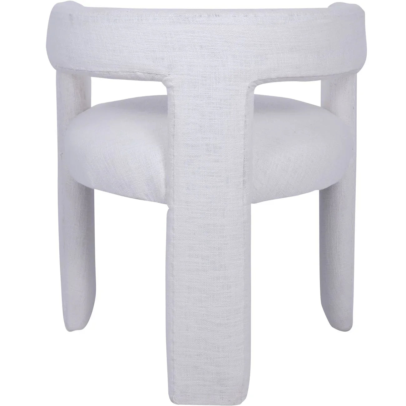 Ivory chair with slub texture and rounded backrest design