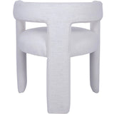 Ivory chair with slub texture and rounded backrest design