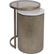 Aged gold nesting tables with glass and marble tops | Home Centre Direct UK
