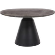 Charcoal black and dark travertine round coffee table | Home Centre Direct UK