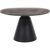 Charcoal black and dark travertine round coffee table | Home Centre Direct UK