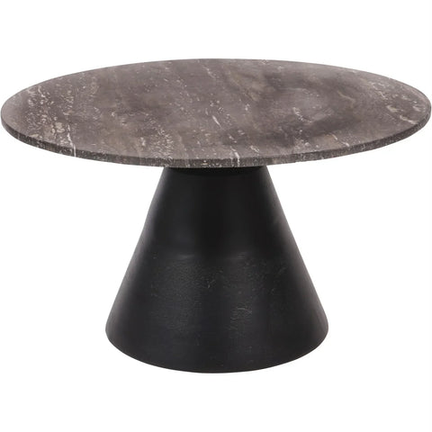 Charcoal black coffee table with dark travertine top | Home Centre Direct UK