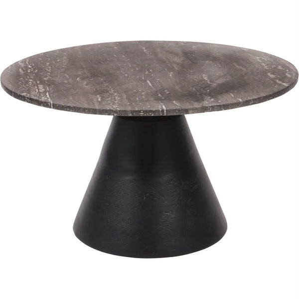 Charcoal black coffee table with dark travertine top | Home Centre Direct UK