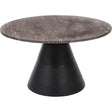 Charcoal black coffee table with dark travertine top | Home Centre Direct UK