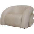Cream fabric armchair with curved design | Home Centre Direct UK