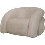Cream fabric armchair with curved design | Home Centre Direct UK