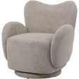 Neutral upholstered swivel chair with curved backrest | Home Centre Direct UK